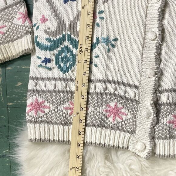 Women's Floral Knit Cardigan Sweater - Picture 7 of 12